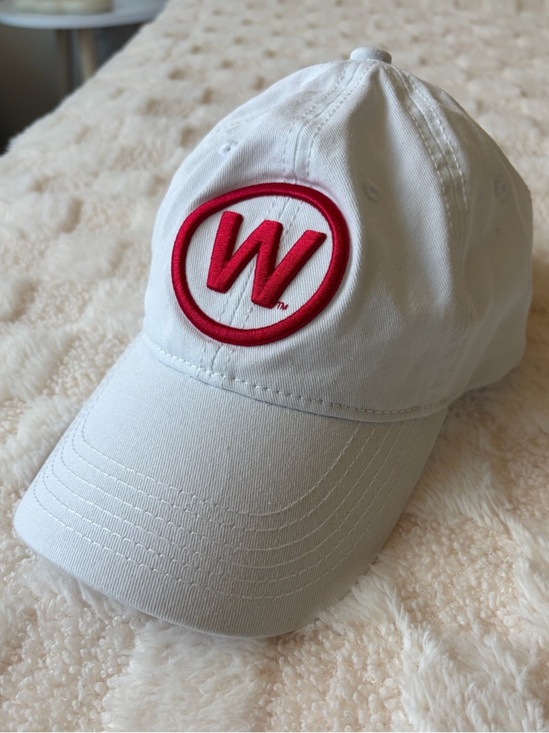 Melonwear Other - Wisconsin Badgers 150th Anniversary Logo Hat NWOT White Red W Adjustable Cap